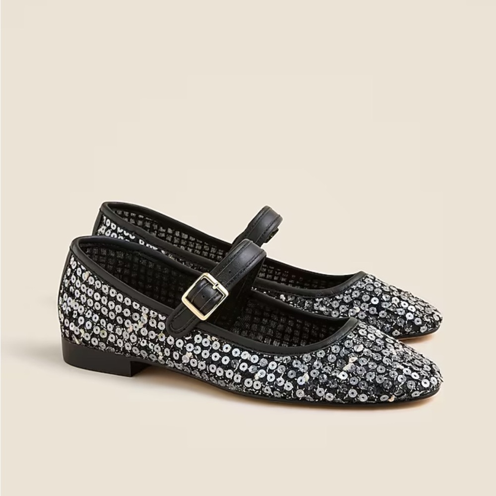 Mesh Mary Jane ballet flats with sequins size 5.5